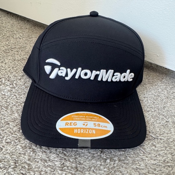 TaylorMade Other - NWT TaylorMade Horizon Golf Hat Black White Logo Adjustable 58cm